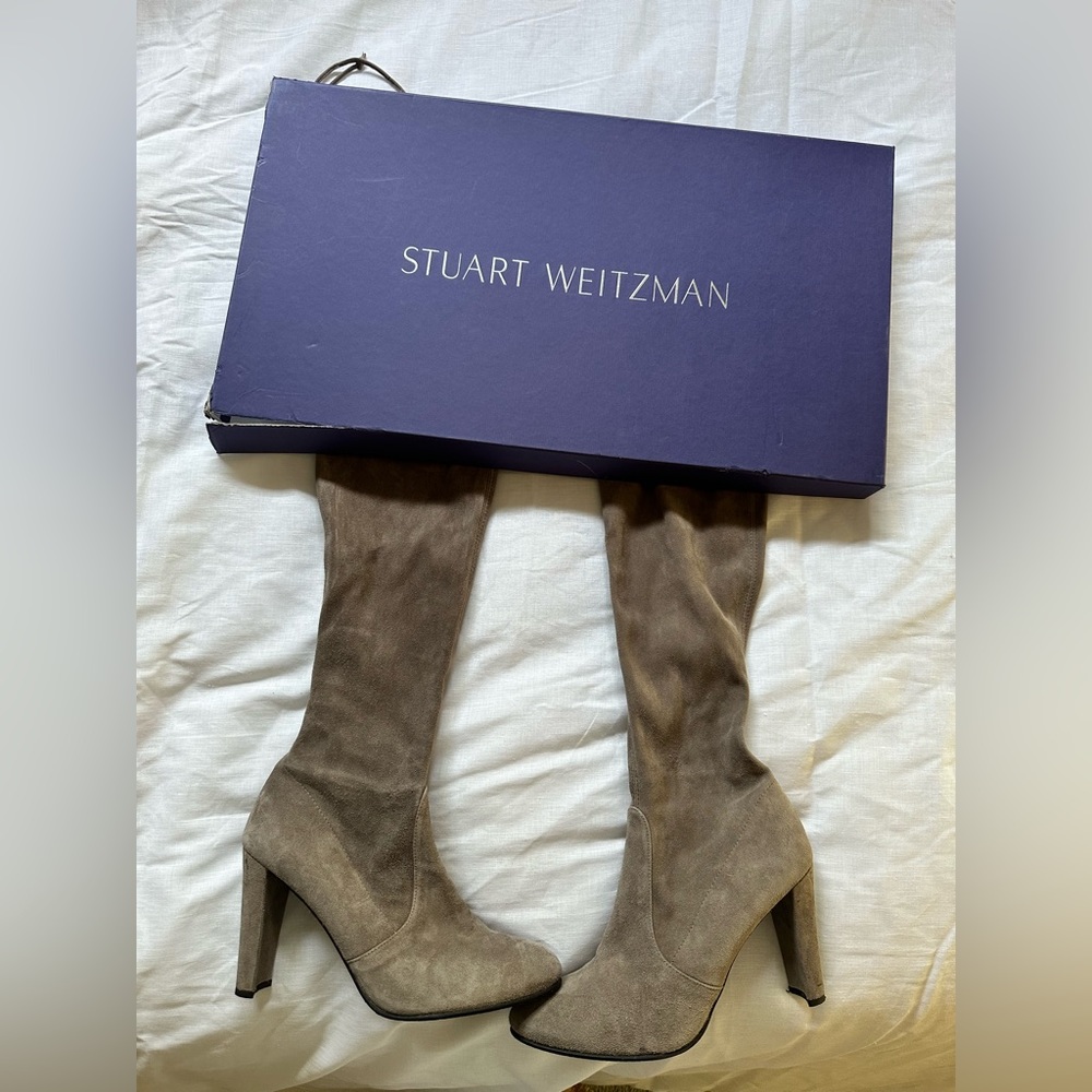 Stuart Weitzman Taupe Over the Knee Boots